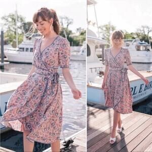 NWT Gal Meets Glam Collection Isadora Multicolored Floral Wrap Maxi Dress Sz 16